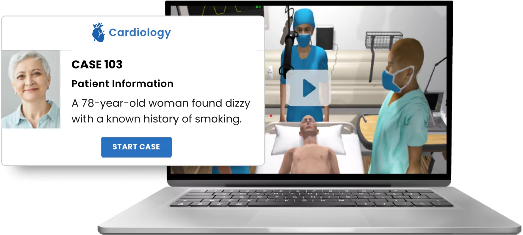 A glimpse of simulation training with patient info displayed