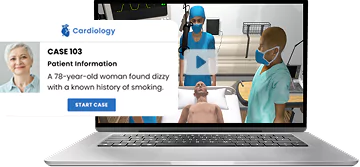 A glimpse of simulation training with patient info displayed